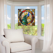 Regal Peacock Faux Glas in lood Raamsticker