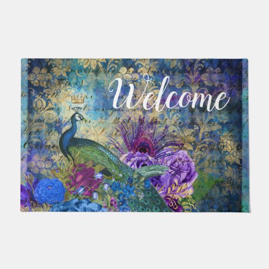 Regal Peacock Peacocks Welkom Mat Door Mat (Voorkant)