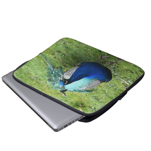 Regal Peacock Power Laptop Sleeve (Voorkant onderkant)