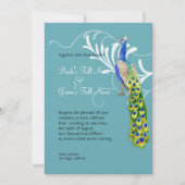 Regal Peacock & Swirls Bruiloft uitnodiging (Voorkant)