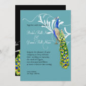 Regal Peacock & Swirls Bruiloft uitnodiging (Voorkant / Achterkant)