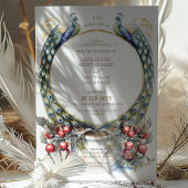 Regal Peacock thema bruiloft Kaart