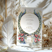 Regal Peacock thema bruiloft Kaart