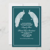 Regal Peacocks Wedding Invitation Kaart (Voorkant)