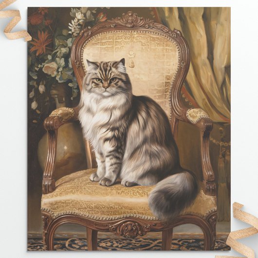 Regal Persian Cat stijl schilderij Decoupage Cadeaupapier