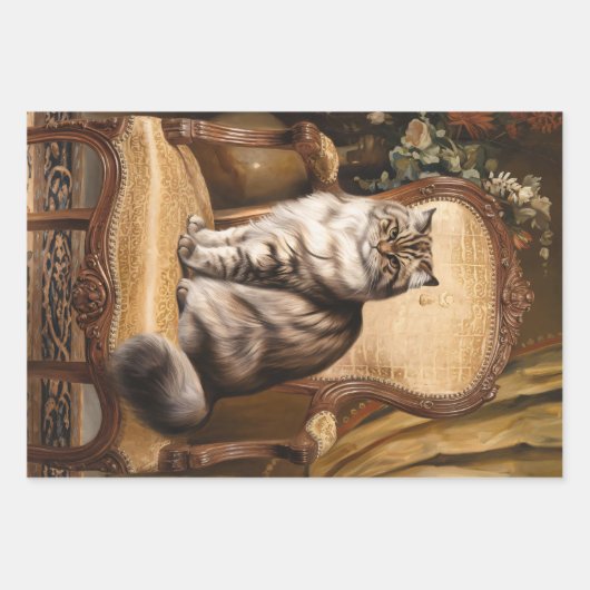 Regal Persian Cat stijl schilderij Decoupage Inpakpapier Vel (Voorkant)