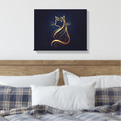 Regal Perzische Kat met Boog Canvas Afdruk (Insitu (Slaapkamer))