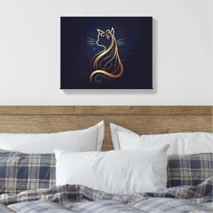 Regal Perzische Kat met Boog Canvas Afdruk