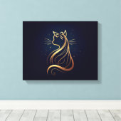 Regal Perzische Kat met Boog Canvas Afdruk (Insitu (Houten vloer))