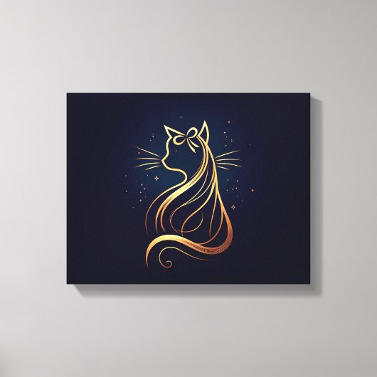 Regal Perzische Kat met Boog Canvas Afdruk (Voorkant)