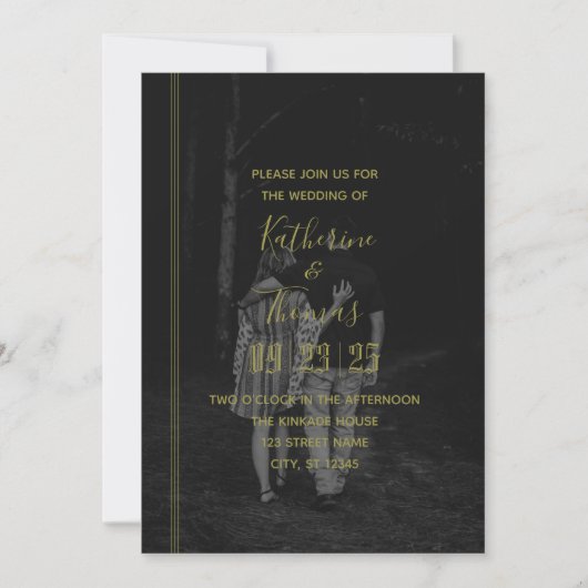 Regal Photo Wedding Invitation Kaart (Voorkant)