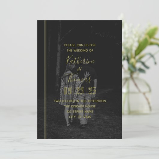 Regal Photo Wedding Invitation Kaart (Staand voorkant)