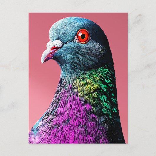 Regal Pigeon Majesty Levendig Realistisch Vogelpor Briefkaart (Voorkant)
