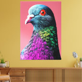 Regal Pigeon Majesty Levendig Realistisch Vogelpor Canvas Afdruk (Insitu (Woonkamer))