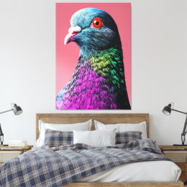 Regal Pigeon Majesty Levendig Realistisch Vogelpor Canvas Afdruk