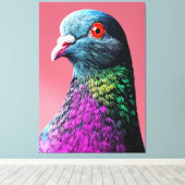 Regal Pigeon Majesty Levendig Realistisch Vogelpor Canvas Afdruk (Insitu (Houten vloer))