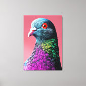 Regal Pigeon Majesty Levendig Realistisch Vogelpor Canvas Afdruk (Voorkant)
