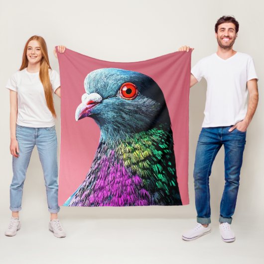 Regal Pigeon Majesty Levendig Realistisch Vogelpor Fleece Deken (In situ)