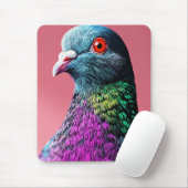 Regal Pigeon Majesty Levendig Realistisch Vogelpor Muismat (Met muis)