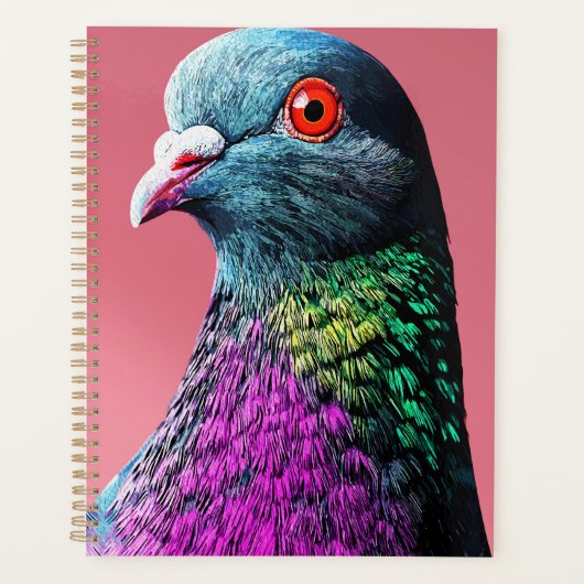 Regal Pigeon Majesty Levendig Realistisch Vogelpor Planner (Voorkant)