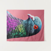 Regal Pigeon Majesty Levendig Realistisch Vogelpor Wandkleed (Voorkant (horizontaal))