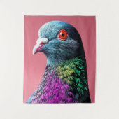 Regal Pigeon Majesty Levendig Realistisch Vogelpor Wandkleed (Voorkant)