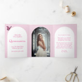 Regal Pink Quinceañera - Uitnodigingen voor aangep (Binnen)