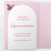 Regal Pink Quinceañera - Uitnodigingen voor aangep (Binnenzijde eerst)