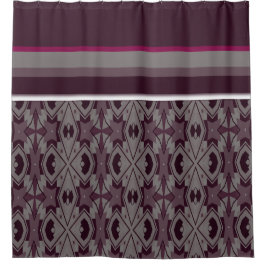 Regal Plum Echoes: Modern Patroon Douchegordijn