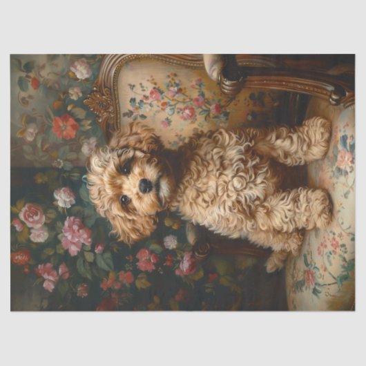 Regal Poodle  Decoupage Tissuepapier (Voorkant)