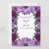 Regal Purple Floral Wedding Bedankkaart (Voorkant)
