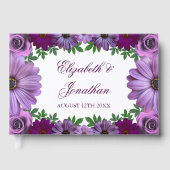 Regal Purple Floral Wedding Gastenboek (Voorkant)