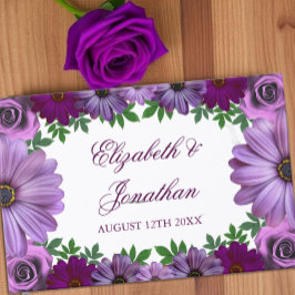 Regal Purple Floral Wedding Gastenboek