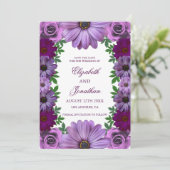 Regal Purple Floral Wedding Save The Date (Staand voorkant)