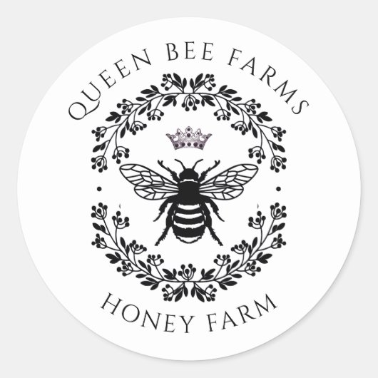 Regal Queen Bee Honey Boerderij Beekeeper Sticker (Voorkant)