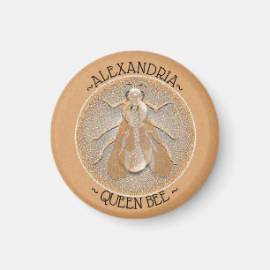 Regal Queen Bee HoneyBee BumbleBee Copper Coin Magneet