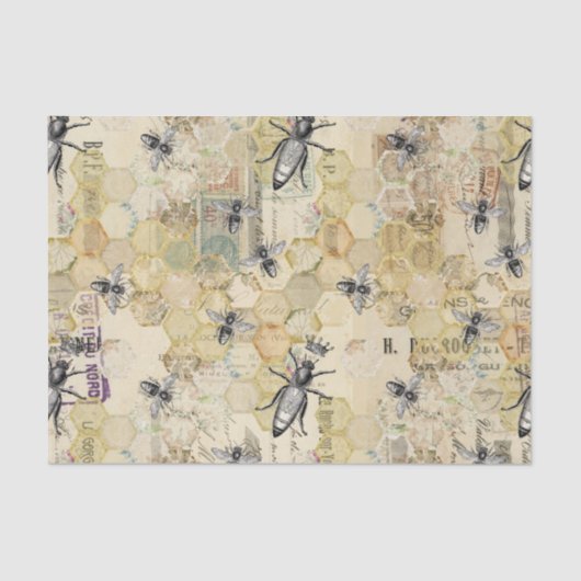 Regal Queen Bee W/Hive op Fench Postal Paper Tissuepapier (Voorkant)