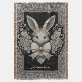 Regal Rabbit Heirloom Throw Blanket Deken (Voorkant Verticaal)