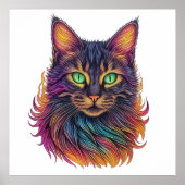 Regal Rainbow Cat Poster (Voorkant)