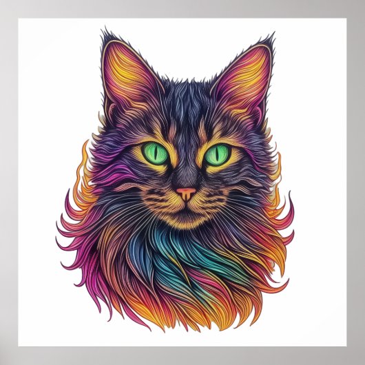 Regal Rainbow Cat Poster (Voorkant)