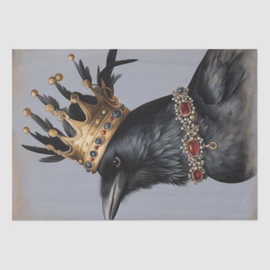 Regal Raven: Profiel in Crown Decoupage Paper Tissuepapier (Voorkant)