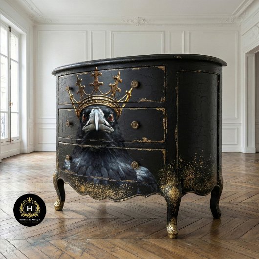 Regal Raven Royalty-Gothic Crown Decoupage Tissuepapier