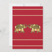Regal Red & Gold Indian Style Wedding Invitation Kaart (Achterkant)