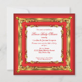 Regal Red Gold Prince Baby shower Blonde Boy Kaart (Achterkant)