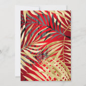Regal Red Grey Gold Palms Diamond Birthday Kaart (Achterkant)