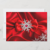 Regal Red Pearl Snowflake Christmas Dinner Party Kaart (Achterkant)