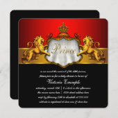 Regal Red Prince Baby shower Kaart (Voorkant / Achterkant)