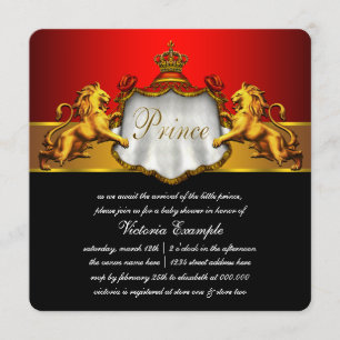 Regal Red Prince Baby shower Kaart