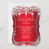 Regal Red Quinceanera 15th Winter Wonderland Kaart (Achterkant)
