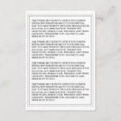 Regal Regency bruiloft details Kaart (Achterkant)